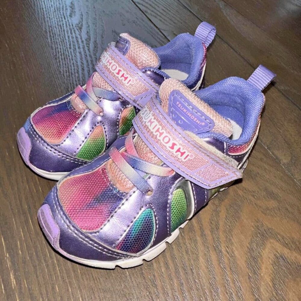 Tsukihoshi Rainbow Lavender/Multi Girls size 9.5 Sneaker